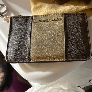 Michael Kors Glittery Gold and Brown Wallet